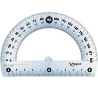 MAPED Lot de 3 Rapporteurs "Essentials" Cristal 180 degrés 12 cm en plastique transparent