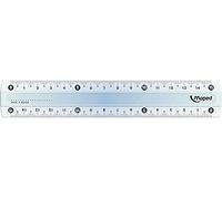 MAPED Lot de 3 Règles plate Plate Essentials Plastique 15 cm Transparente