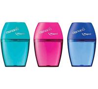 MAPED Lot de 3 Shakers 1 taille-crayon a un trou bleu, rouge OU rose sans choix possible