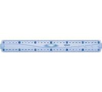 MAPED règle plate Triple décimètre Geometric en plastique transparent 30 cm à poignée