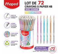 Maped - 72 crayons Graphite HB Black'Peps GLITTER - Corps décoré pastel