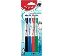 Maped Feutres pour tableau blanc Marker'Peps – Effaçables à sec 1,5 mm – Blister 4 assortis