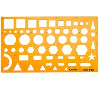 Maped - Normographe pour Croquis et Schémas - Trace-Formes Technic - Pochoir Cercles, Triangles, Carrés, Rectangles - 10 Formes Géométriques Tailles Diverses - Gabarit Antichoc