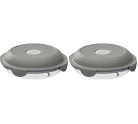 Maped Picnik - Assiette à Déjeuner en Verre avec Couvercle Etanche - Bol Boite Alimentaire Compatible Micro-Ondes, Four et Lave-Vaisselle - 700 ml - Gris (Lot de 2)