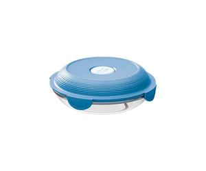 Maped PICNIK Assiette à Déjeuner en Verre avec Couvercle Etanche - Bol Boite Alimentaire Compatible Micro-Ondes, Four et Lave-Vaisselle - 700ml - Bleu 870603