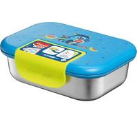 MAPED Picnik - Boîte Repas Inox 900ml Raton Laveur - Ouverture Facile avec Clip Fluo - Hermétique et Durable - Base Inox - Nettoyage au Lave-Vaisselle, Bleu