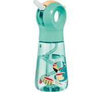 Maped Picnik - Gourde Ecozen Toucan Vert Fluo - Paille Intégrée qui fait des Bulles - Ouverture Manuelle Facile - Poignée Intégrée, Étanche, Matériau Bio-sourcé - 350ml