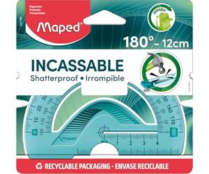 Maped - Rapporteur Incassable Ergonomique et Résistant, repérage optimisé