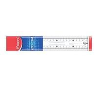 Maped Règle plate Essentials 15 cm plastique transparente double graduation – Lot de 3