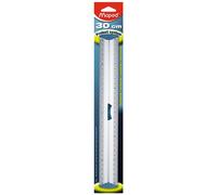 Maped Règle Triple décimètre Aluminium 30 cm – Embouts anti-bruit, double graduation zéro centré