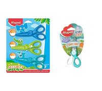 Maped - Set de 3 ciseaux créatifs KIDICRAFT 12 cm - 3 formes de découpe & Kidi Cut Security Ciseaux de Sécurité 12cm pour Bébé Dès 2 ans Découpe facile Bouts Ronds et Lames en Fibre de verre