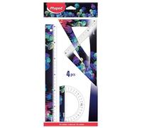 Maped - Set de traçage Deepsea Paradise - Règle 30cm, équerres 60°/45° 21cm, rapporteur 12cm