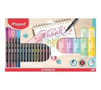 Maped set lettering feutres pinceau - multicolore pastel