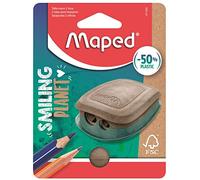 Maped – Taille-crayons Smiling Planet – 2 trous, 50% fibre de bois FSC – Ergonomique