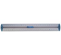 Maped - Triple Décimètre Aluminium - Règle 30 cm - Règle de Traçage en métal - Embouts Anti-Bruit - Préhension Ergonomique - Double Graduation avec Zéro Centré