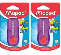 MAPED Universal Gom Stick Gomme protégée et Rechargeable, coloris Rose (Lot de 2)