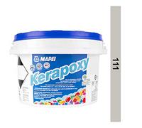 MAPEI Kerapoxy Epoxy Grout Colle époxy bi-composant résistante aux acides et mortier pour murs et sols, 2 kg, gris argenté n° 111, 2 kg