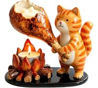 MAPHRWZ Cute Campfire Animal Tea Light Holders, Resin Tabletop Candle Holder Decorations, Candle Holders, Perfect for Home Table Decor and