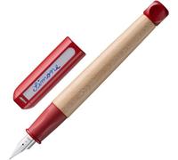 Maple Wood Red Plastic Fountain Pen Polished Steel Nib F Nib