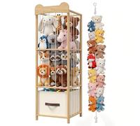 MapleGrace Rangement et organisateur pour animaux en peluche, support de jouets mignon en bois pour chambres de tout-petits, salles de jeux et chambres à coucher - Petit format