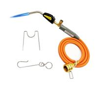 MAPP Brûleur au propane, tête de brûleur à gaz MAPP avec tuyau de 1,5 m, déclencheur d'auto-allumage et contrôle de la flamme réglable, chalumeau à souder, pointe en laiton, interface CGA600
