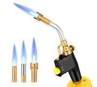 MAPP Chalumeau à gaz propane multifonction avec 3 buses | Brasage et soudure, utilisation de soudure, retrait de peinture, cuisson et saisie, bouteilles de gaz non incluses