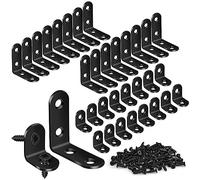 MAPVOLUT Lot de 32 équerres d'angle en forme de L en acier inoxydable pour étagères avec 100 vis, équerre d'angle en métal très résistante à angle droit pour meubles en bois (4 x 4 cm/2 x 2 cm)