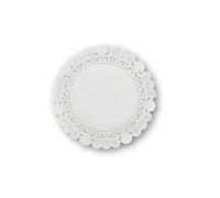 MAQA 100 pcs Napperons en papier dentelle pour décorations 20 cm, napperon rond en papier pour fêtes et mariages, Dentelle blanche décorative pour cérémonies et événements