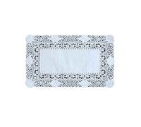 MAQA 250 pcs Napperons en Papier Dentelle pour fêtes et Mariages 15x30 cm, Napperon rectangulaire en Papier pour décorations, Dentelle Blanche décorative pour cérémonies