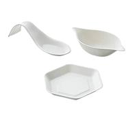 MAQA 50 pcs Bols apéro jetables finger food portion individuelle, plateau apéritif en pulpe de cellulose, bols jetables pour dégustations ESAGONALE