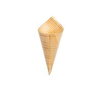 MAQA 50 pièces Lot de 50 cônes en pin jetables pour aliments D 4,5 cm H 12,5 cm, cônes pour frites à mozzarelline, fritures de poisson et légumes