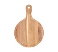 MAQDDO 1pcs Wooden Round Bread Tray with Handle Pour Pizza