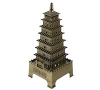 Maquette de Pagode en Alliage, Décoration de Bureau Souvenir de Xi'an | Style Vintage Rétro, Valeur Commémorative, Finition Soignée, Couleur Or, pour Maison et Présent