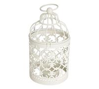 Maqulae Lanterne Photophore Décorative en Forme de Cage à Oiseaux en Métal, Bougeoir à Motif Creux avec Design Suspendu Rustique pour Table à Manger, Fête de Mariage