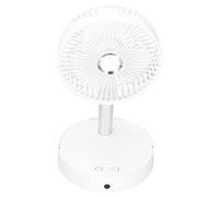 Maqulae Mini Ventilateur à Tête Secouée, Ventilateur Télescopique Pliable avec Télécommande, Veilleuse D'aromathérapie, de Bureau Oscillant à 120 ° pour la Maison, le Bureau, (Blanche)