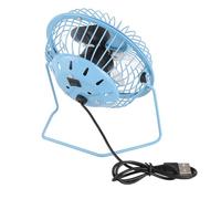 Maqulae Mini Ventilateur de Bureau de 4 Pouces, Petit Circulateur D'air Personnel en Métal USB pour la Maison, le Bureau, la Chambre à Coucher, le Dortoir de Voiture (Bleue)