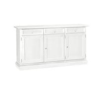 Mar.c.a. Design - Buffet Salle à Manger Bois 156 cm 3 Portes 3 Tiroirs - Bahut Style Classique Blanc - Made in Italy