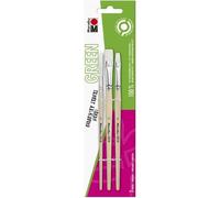 Marabu 017500000200 017500000200-GREEN Line Lot de 3 pinceaux synthétiques à Poils végétaliens, Manche Non traité, incolore