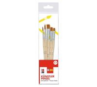 Marabu 0318000000004 - Kids Little Artist Set de pinceaux d'artiste FSC 100%, 5 pinceaux de modelage avec différentes Pointes en Silicone