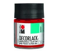 Marabu 11300005031 Vernis décoratif acrylique rouge cerise 031, 50 ml, vernis acrylique brillant à base d'eau, résistant aux intempéries, à la salive, pour peinture, pochoir et technique de serviette