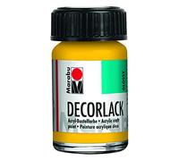 Marabu 11300039021 - Peinture acrylique jaune moyen 021, 15 ml, vernis acrylique brillant à base d'eau, résistant aux intempéries, à la salive, pour peindre, modeler et pour la technique de serviettage