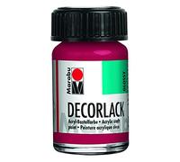 Marabu 11300039032 - Peinture acrylique rouge carmin 032, 15 ml, vernis acrylique brillant à base d'eau, résistant aux intempéries, à la salive, pour peinture, pochoir et technique de serviettage
