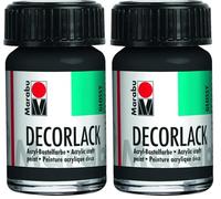 Marabu 11300039073 - Peinture acrylique noire 073-15 ml - Vernis acrylique brillant à base d'eau - Résistant aux intempéries - Résistant à la salive - Pour peinture, pochoir et découpage (Lot de 2)