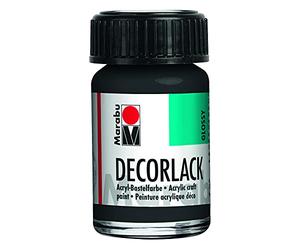 Marabu 11300039073 - Peinture acrylique noire 073-15 ml - Vernis acrylique brillant à base d'eau - Résistant aux intempéries - Résistant à la salive - Pour peinture, pochoir et découpage