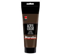 Marabu 12010025045 - Acryl Color brun foncé 225 ml, peinture acrylique crémeuse à base d'eau, séchage rapide, résistante à la lumière, imperméable, à appliquer avec pinceau et éponge sur toile, papier
