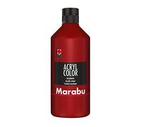 Marabu 12010075038 - Acryl Color rouge rubis 500 ml, peinture acrylique crémeuse à base d'eau, séchage rapide, résistante à la lumière, imperméable, à appliquer avec pinceau et éponge sur toile,