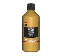 Marabu 12010075084 Acrylique Color Gold 500 ml, peinture acrylique crémeuse à base d'eau, séchage rapide, résistante à la lumière, imperméable, à appliquer avec pinceau et éponge sur toile, papier et