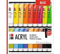 Marabu Kit de peinture acrylique 121000201 - 18 x 36 ml - assorti