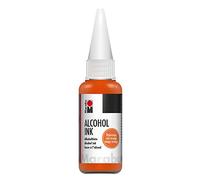 Marabu 12160059023 - Encre à alcool orange rouge 20 ml pour art fluide, résine art et résine époxy, pour supports non absorbants, papier spécial enduit, métal, céramique et verre
