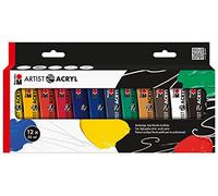 Marabu 1220000000092 - Artist Acrylique Tri Set de Peinture Acrylique Fine de qualité Artistique, à Base d'eau, consistance pâteuse, hautement pigmentée, très Bonne Brillance et opacité, 12 x 22 ML
